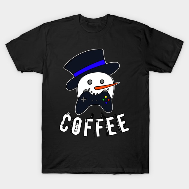Snowman Face Gamer Coffee T-Shirt by MaystarUniverse